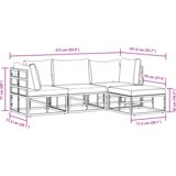 vidaXL Sjedeća garnitura za vrt 4 pcs Crna 213 x 141.5 x 71 cm | shoptok.hr