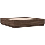  Okvir za krevet smeđi hrast 200 x 200 cm konstruirano drvo | shoptok.hr