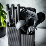 Klausberg KB-7835 set noževa i kuhinjskog pribora s daskom i stalkom, 12 dijelova – crni u