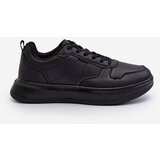 EVENTO Lightweight Men's Platform Sneakers in Black Eco Leather Uziran | Shoptok.si