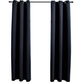 vidaXL Zavjese za zamračivanje s prstenovima 2 kom. Crne 97x213 cm Tkanina | shoptok.hr