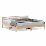 Maison Chic Posteljni okvir - Dvoposteljna postelja - Zakonska postelja brez vzmetnice 200x200 cm trdna borovina-J3447, (21773685) | Shoptok.si