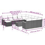  13-dijelni set vrtnih sofa od poliratana s jastucima sivi | shoptok.hr