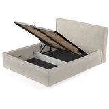 Maison de Rêve Bež oblazinjena zakonska postelja s prostorom za shranjevanje z letvenim dnom 200x200 cm Lounge L – | Shoptok.si