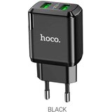 hoco. Zidni punjač Charmer (N6) - 2xUSB-A, Q.C 3.0, 18W, 3.0A - crni | shoptok.hr