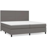  Box spring postelja z vzmetnico siva 200x200 cm umetno usnje, (20761050) | Shoptok.si