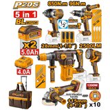 Ingco Akumulatorski set alata COSLI251193E 5/1 20V 2×5/0Ah SUPER | Eponuda.com