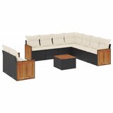  10-dijelni set vrtnih sofa s jastucima crni od poliratana | shoptok.hr