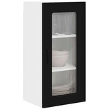 vidaXL Zidni kuhinjski ormarić s policom 2 pcs Crna 40 x 31 x 80 cm | shoptok.hr