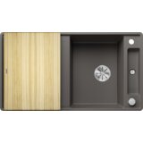 Blanco sudoper AXIA III 5 S-F InFino SILGRANIT daska drvo, s dalj.upr. - VULKAN SIVA | shoptok.hr
