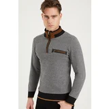 Dewberry 1039 MEN'S SWEATSHIRT-PATTERNED BLACK