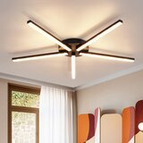 Nettlife LED stropna svetilka za dnevno sobo, 25", 24 W, kuhinja, črna, moderna, 5 žarnic, dizajn, hodnik, toplo bela, kristalna, spalnica za kuhinjo, (22111189) | Shoptok.si