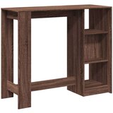 vidaXL Barska miza s policami rjavi hrast 124x46x103,5 cm inž. les | Shoptok.si