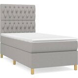 Maison Chic Box spring postelja - Vzmetna postelja z vzmetnico svetlo siva 90x190 cm blago SL6823, (21900768) Cene
