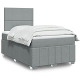 vidaXL Boxspring postelja z vzmetnico svetlo siva 120x190 cm blago | Shoptok.si