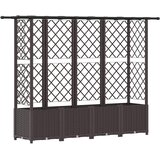 vidaXL Povišeni krevet s mrežom i krovom Smeđa 202 x 40 x 136 cm PP - Smeđa 202 x 40 x 138 cm s ravnim krovom (3 bočna mreža) | shoptok.hr