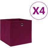 vidaXL Kutije za pohranu od netkane tkanine 4 kom 28x28x28 cm crvene | shoptok.hr