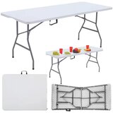 Lean Toys Zložljiva miza s ključavnico, catering, banketna miza, bela, 180 x 74 cm | Shoptok.si