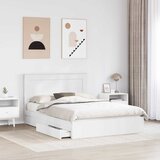  Krevet s od storage Bijelo 160 x 200 cm Konstruirano drvo Slike