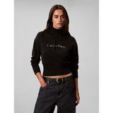 Calvin Klein Jeans Puloverji Ls Logo Tneck Pullov Črna Cene