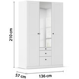 home24 OMARA S KLASIČNIMI VRATI, bela | Shoptok.si
