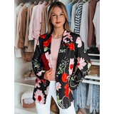 DStreet Marynarka damska one size oversize w kwiaty PETALISSA czarna | shoptok.hr