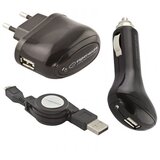  Punjaci + micro kabl ESPERANZA, 3in1 set, DC 12-24V, AC 100-240V, out 5V/1000mA, EZ116 Cijene