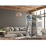  Japanski paravan - Mountainous Coastline with Trees and Rocks in Light Pastel Blues. 135x172 | shoptok.hr