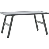  5-dijelni set vrtnih klupa s jastucima crni čelični | shoptok.hr