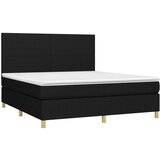  Box spring postelja z vzmetnico LED črna 180x200 cm blago, (20846806) | Shoptok.si