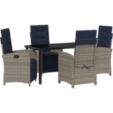 vidaXL 5-delni vrtni jedilni set Siva Poly ratan | Shoptok.si