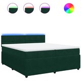  Krevet s oprugama i madracem tamnozeleni 200x200 cm baršunasti | shoptok.hr