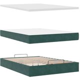  Otomanski krevet s madracem&amp LED tamnozeleni 140x200cm baršun | shoptok.hr