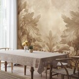  Foto tapeta - Carved Baroque Ornaments: Rich Composition in Sepia Colors 100x70 Premium | shoptok.hr
