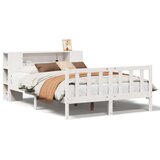 vidaXL Knjižna postelja brez vzmetnice bela 160x200 cm trdna borovina | Shoptok.si
