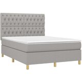  Krevet s oprugama i madracem svjetlosivi 140x190 cm od tkanine | shoptok.hr