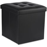  Sklopivi tabure L s gumbima - 38x38x38cm crna eko koža x 8 | shoptok.hr