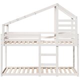 Krevet na kat s krovom bijeli 80 x 200 cm od masivne borovine | shoptok.hr