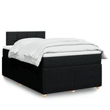 vidaXL Box spring postelja z vzmetnico črn 120x200 cm blago | Shoptok.si