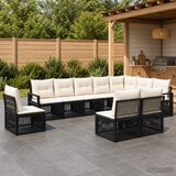  Sjedeća garnitura za vrt 10 kom. Crna poliratan 61 x 62 x 70 cm | shoptok.hr