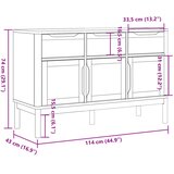  Komoda FLORO voštano siva 114 x 43 x 74 cm od masivne borovine | shoptok.hr