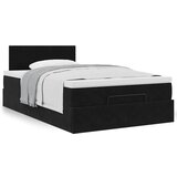 vidaXL Otomanski posteljni okvir z vzmetnico črn 120x200 cm žamet | Shoptok.si
