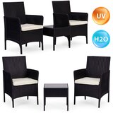 Multi Garden vrtni set namještaja – 2 fotelje i stol s kaljenim staklom, crni | shoptok.hr