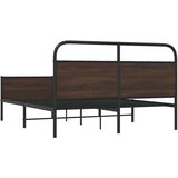 Metalni Kovinski posteljni okvir brez vzmetnice rjavi hrast 150x200 cm, (21610430) | Shoptok.si