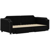 Dnevni krevet na razvlačenje s ladicama crni 90x200 cm tkanina | shoptok.hr