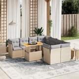 vidaXL 9-dijelni set vrtnih sofa s jastucima bež od poliratana | shoptok.hr