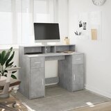  Radni stol s LED svjetlima sivi 120x55x91 cm konstruirano drvo | shoptok.hr