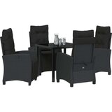 5-dijelni set vrtnih blagovaonskih stolica crni poli ratan | shoptok.hr
