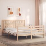 vidaXL Posteljni okvir z vzglavjem 160x200 cm trden les Cene