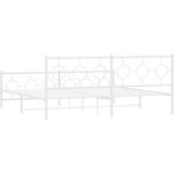 Metalni okvir kreveta uzglavlje i podnožje bijeli 200x200 cm | shoptok.hr